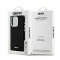 Apple iPhone 14 Pro Hülle DKNY Silicone Horizontal Metal Logo MagSAFE  Schwarz 