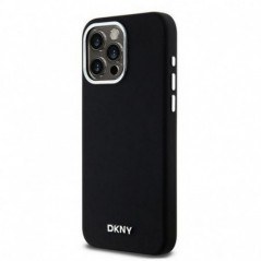 Apple iPhone 15 Pro Max Hülle DKNY Silicone Horizontal Metal Logo MagSAFE  Schwarz 