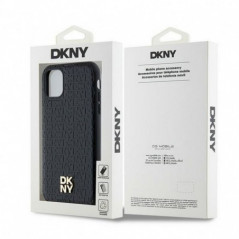 Apple iPhone 11 Hülle DKNY Pu Repeat Pattern Stack Logo MagSAFE  Schwarz 