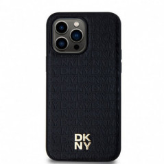 Apple iPhone 13 Pro Hülle DKNY Pu Repeat Pattern Stack Logo MagSAFE  Schwarz 