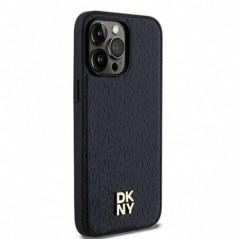 Apple iPhone 13 Pro Hülle DKNY Pu Repeat Pattern Stack Logo MagSAFE  Schwarz 