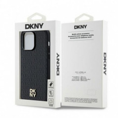 Apple iPhone 13 Pro Max Hülle DKNY Pu Repeat Pattern Stack Logo MagSAFE  Schwarz 