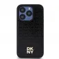 Apple iPhone 15 Pro Hülle DKNY Pu Repeat Pattern Stack Logo MagSAFE  Schwarz 