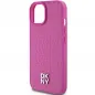 Apple iPhone 15 Hülle DKNY Pu Repeat Pattern Stack Logo MagSAFE  Rosa 