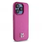 Apple iPhone 15 Pro Hülle DKNY Pu Repeat Pattern Stack Logo MagSAFE  Rosa 