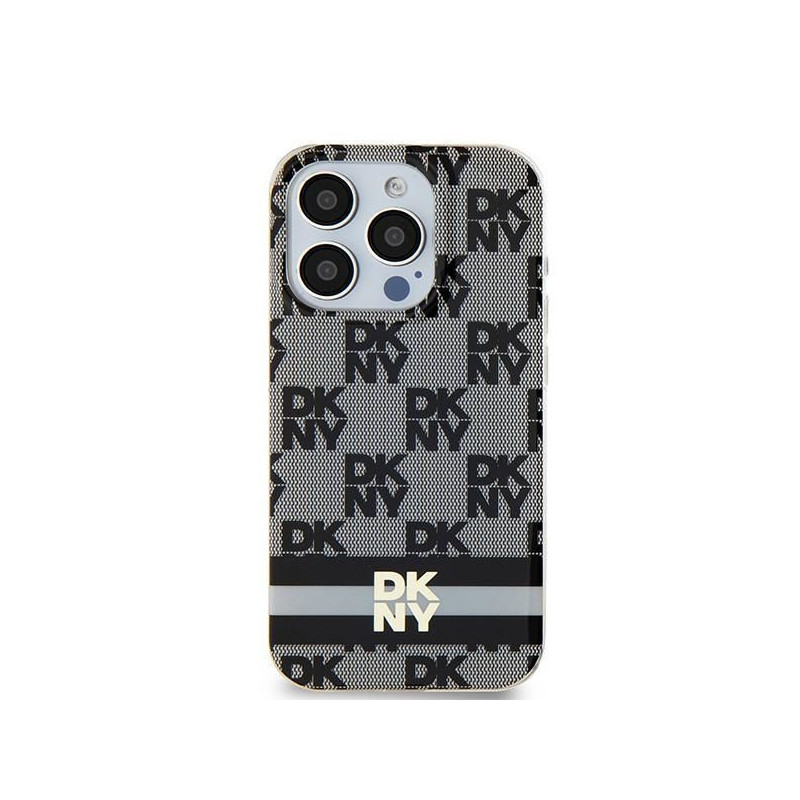 Apple iPhone 11 Hülle DKNY Checkered Pattern Printed Stripes MagSAFE  Schwarz 