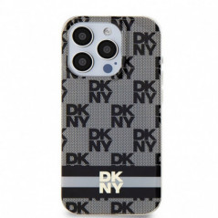 Apple iPhone 13 Pro Hülle DKNY Checkered Pattern Printed Stripes MagSAFE  Schwarz 