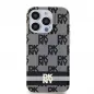 Apple iPhone 13 Pro Max Hülle DKNY Checkered Pattern Printed Stripes MagSAFE  Schwarz 