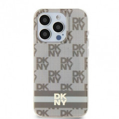 Apple iPhone 11 Hülle DKNY Checkered Pattern Printed Stripes MagSAFE  Beige