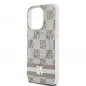 Apple iPhone 13 Pro Hülle DKNY Checkered Pattern Printed Stripes MagSAFE  Beige 