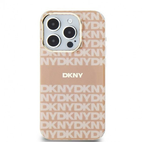 Apple iPhone 11 Hülle DKNY Repeat Texture Pattern Stripe MagSAFE  Rosa