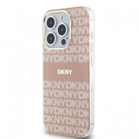 Apple iPhone 13 Pro Max Hülle DKNY Repeat Texture Pattern Stripe MagSAFE  Rosa