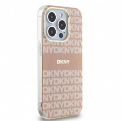 Apple iPhone 13 Pro Max Hülle DKNY Repeat Texture Pattern Stripe MagSAFE  Rosa 