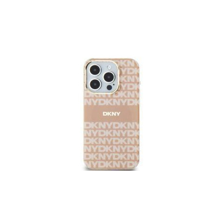 Apple iPhone 14 Hülle DKNY Repeat Texture Pattern Stripe MagSAFE  Rosa 