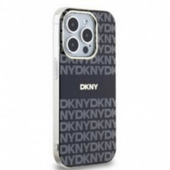 Apple iPhone 14 Pro Hülle DKNY Repeat Texture Pattern Stripe MagSAFE  Schwarz 