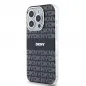 Apple iPhone 15 Pro Hülle DKNY Repeat Texture Pattern Stripe MagSAFE  Schwarz 