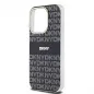 Apple iPhone 15 Pro Hülle DKNY Repeat Texture Pattern Stripe MagSAFE  Schwarz 