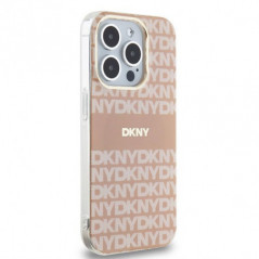 Apple iPhone 13 Pro Hülle DKNY Repeat Texture Pattern Stripe MagSAFE  Rosa 