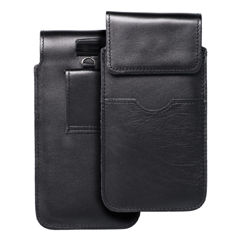 XIAOMI Redmi Note 10 Pro Max Universaletui, Gürtelholster ROYAL - Leather universal flap pocket Schwarz 