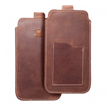 XIAOMI Redmi Note 10 Pro Max Universaletui, Gürtelholster ROYAL - Leather universal flap pocket Braun