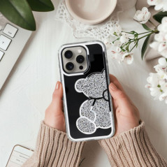 Apple iPhone 15 Hülle Teddy bear Silber 