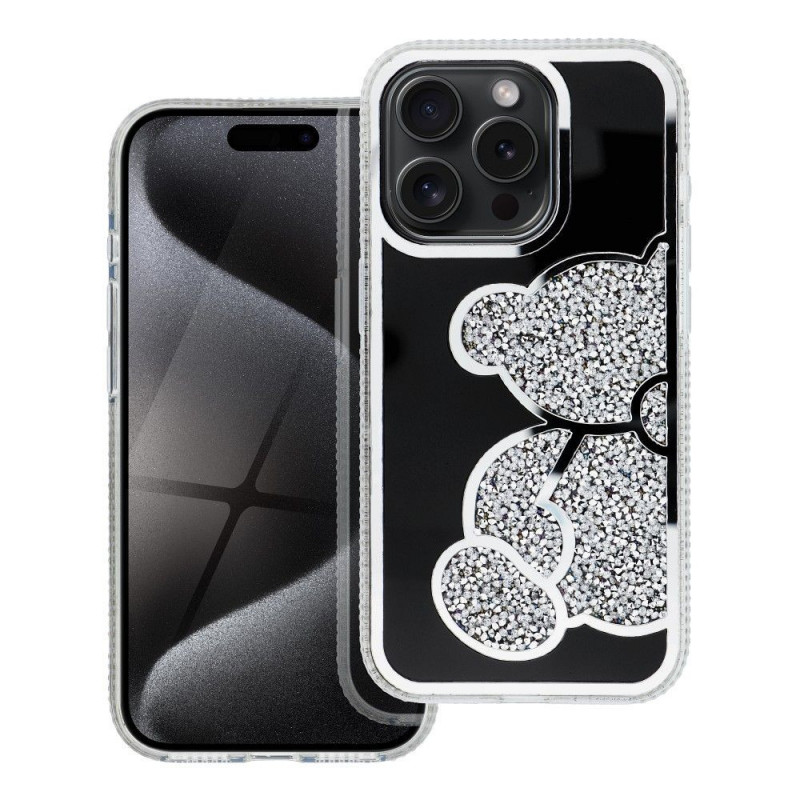 Apple iPhone 15 Pro Hülle Teddy bear Silber 