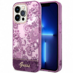 Apple iPhone 14 Pro Hülle Guess IML Electro Cam TDJ Fuchsie 