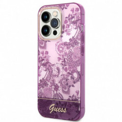 Apple iPhone 14 Pro Hülle Guess IML Electro Cam TDJ Fuchsie 