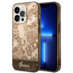 Apple iPhone 14 Pro Hülle Guess IML Electro Cam TDJ Ocker 