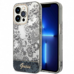 Apple iPhone 14 Pro Hülle Guess IML Electro Cam TDJ Grau 