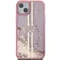 Apple iPhone 15 Hülle Guess Liquid Glitter Gold Stripes Rosa 