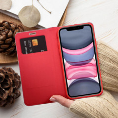 XIAOMI Redmi Note 13 Pro Plus 5G Book Handytaschen LUNA Book Carbon Kohlenstoff-Faser, Elegant  Rot 