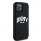 Apple iPhone 15 Hülle DKNY Silicone White Arch Logo MagSAFE  Schwarz 