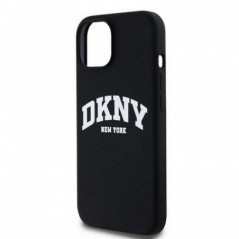 Apple iPhone 15 Hülle DKNY Silicone White Arch Logo MagSAFE  Schwarz 