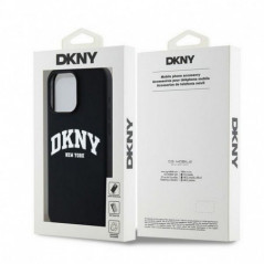 Apple iPhone 15 Pro Max Hülle DKNY Silicone White Arch Logo MagSAFE  Schwarz 