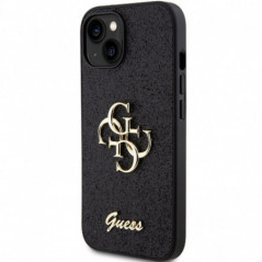 Apple iPhone 15 Plus Hülle Guess Fixed Glitter Big 4G Schwarz 