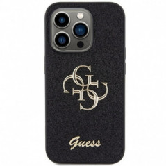 Apple iPhone 15 Pro Hülle Guess Fixed Glitter Big 4G Schwarz 