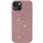 Apple iPhone 15 Hülle Guess Fixed Glitter Big 4G Rosa 