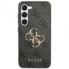 Samsung Galaxy S24 ULTRA Hülle Guess Leather 4G Metal Logo Schwarz