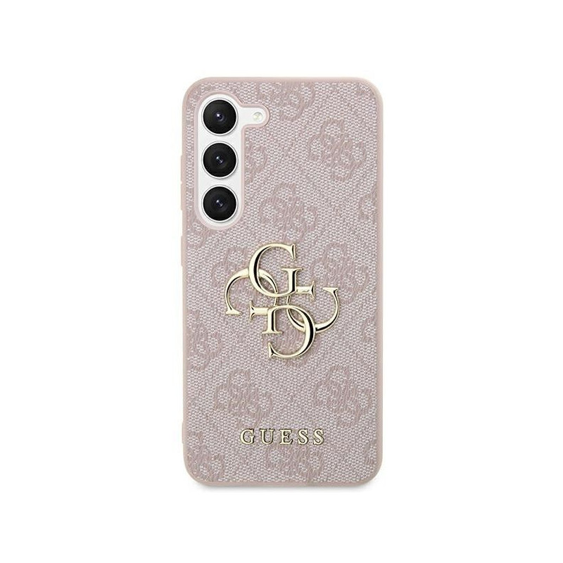 Samsung Galaxy S24 Hülle Guess Leather 4G Metal Logo Rosa 