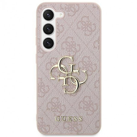 Samsung Galaxy S24 Hülle Guess Leather 4G Metal Logo Rosa