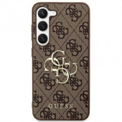 Samsung Galaxy S24 ULTRA Hülle Guess Leather 4G Metal Logo Braun 