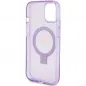 Apple iPhone 15 Plus Hülle Guess Glitter Script Logo - Ring stand MagSAFE  Lila (Purple) 