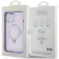 Apple iPhone 15 Plus Hülle Guess Glitter Script Logo - Ring stand MagSAFE  Lila (Purple) 