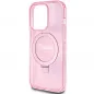 Apple iPhone 15 Pro Max Hülle Guess Glitter Script Logo - Ring stand MagSAFE  Rosa 