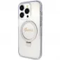 Apple iPhone 15 Pro Hülle Guess Glitter Script Logo - Ring stand MagSAFE  Durchsichtbar 