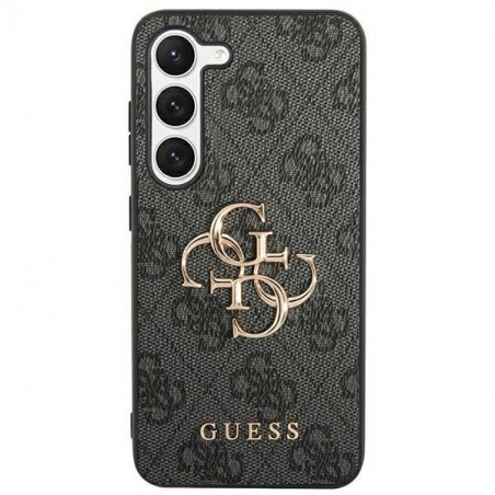 Samsung Galaxy S24 Hülle Guess Leather 4G Metal Logo Schwarz