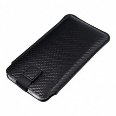 Samsung Galaxy S20 Universaletui Pocket Carbon Kohlenstoffmuster  Schwarz 