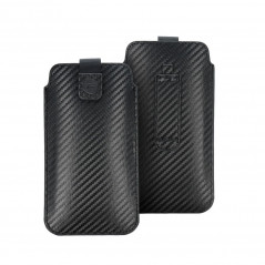 Samsung Galaxy S10 Plus Universaletui Pocket Carbon Kohlenstoffmuster  Schwarz 