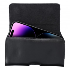 Apple iPhone 12 Pro Universaletui, Horizontale holster, Gürtelholster ROYAL Crazy Horse Schwarz 